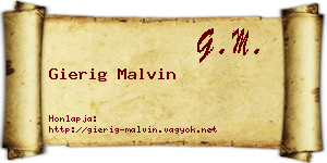Gierig Malvin névjegykártya